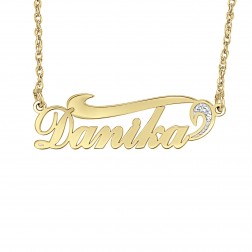 Diamond Accent Name Necklace (10x32mm)
