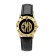 Ladies Black Dial Block Monogram Gold-tone Watch 32mm