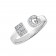 Diamond Double Initial Ring 6mm