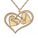Interlocking Hearts 27 x 30 mm Personalized Jewelry