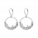 Personalized Name Dangle Earrings 25 mm Personalized Jewelry