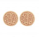 Classic Monogram Recessed Stud Earrings 20 mm Personalized Jewelry