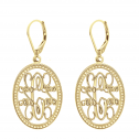 Traditional Oval Monogram Leverback Earrings 23 x 16 mm Personalized Jewelry