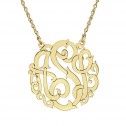 Medium Scripted Monogram Necklace 30 mm Personalized Jewelry