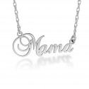 White Cursive Name Necklace 11.5x36mm Personalized Jewelry