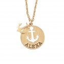 Personalized Anchor Symbol Name Satin Pendant 16mm