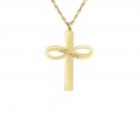 Yellow Infinity Cross Name Pendant (30x23mm) Personalized Jewelry