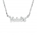 White Diamond Accent Name Necklace (6.6x20mm) 